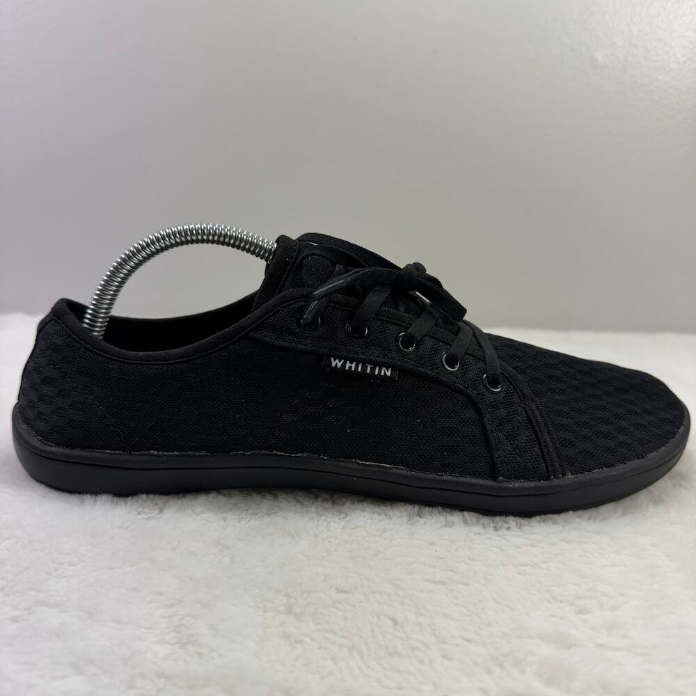 WHITIN Men’s Barefoot Zero Drop Casual Sneakers Black Lace-Up Size 9.5